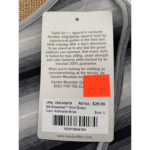 Gander Mountain Sleeveless Knit Dress Large Drawstring Waist NWT - Picture 9 of 9